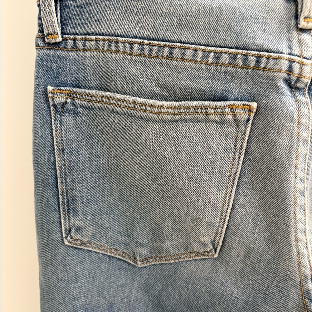 Frame Le High Straight In Surrey Jeans Raw Hem Edge Slit Ankle Size 25 - Picture 10 of 17